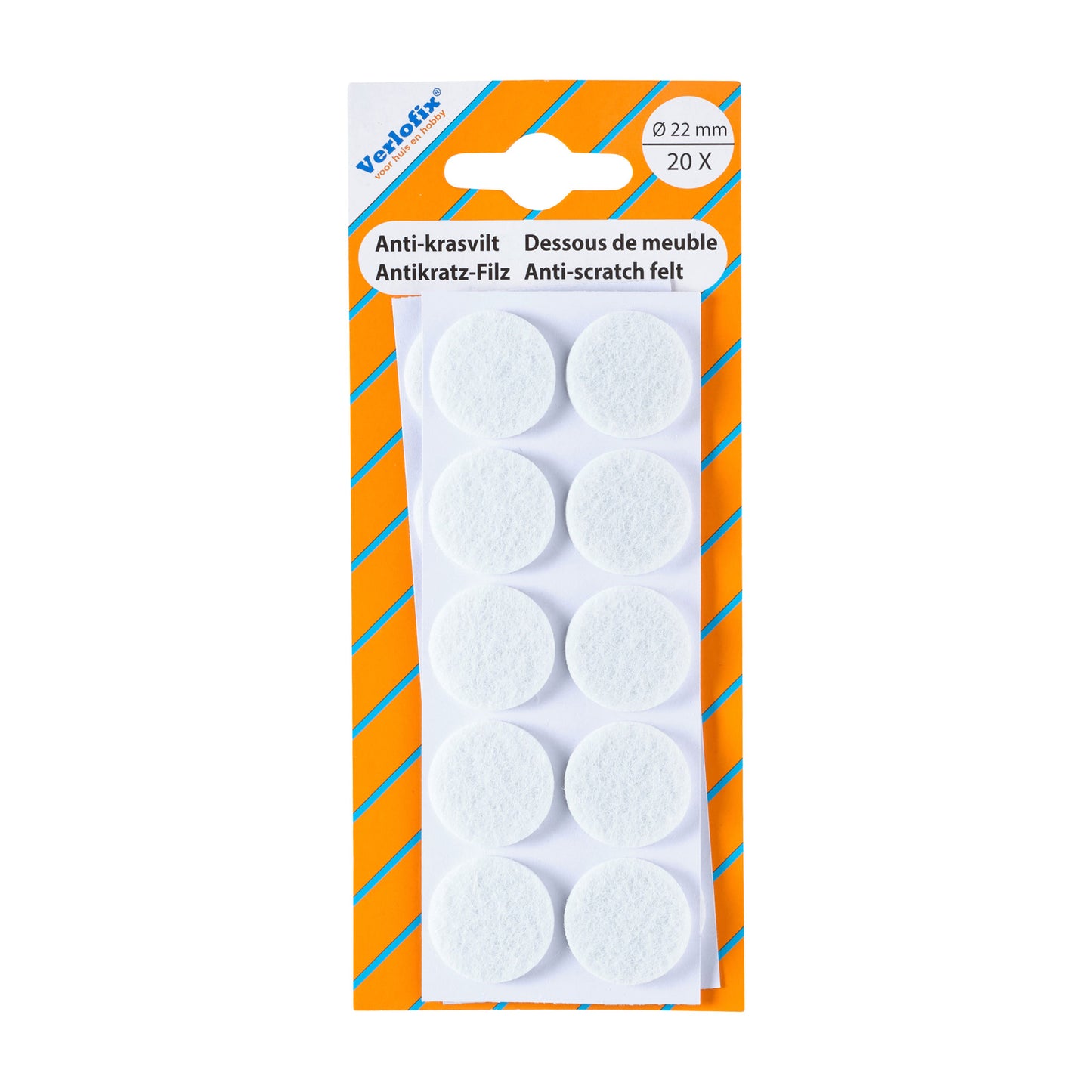 Verlofix anti-krasvilt Ø22mm wit 20x