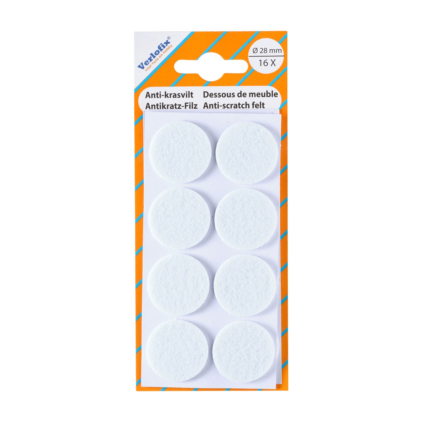 Verlofix anti-krasvilt Ø28mm wit 16x