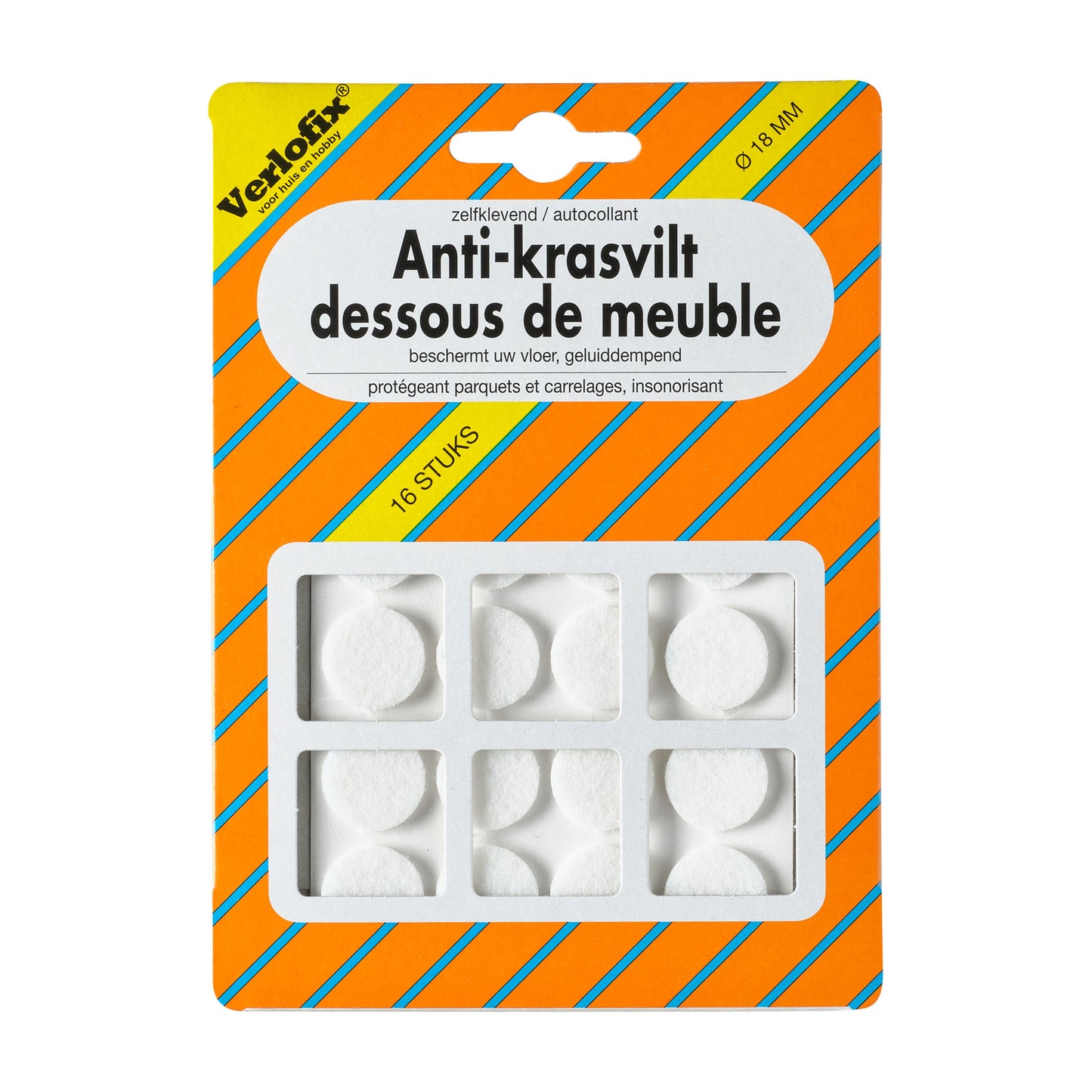 Verlofix Anti-Krasvilt Ø18mm Wit 16x