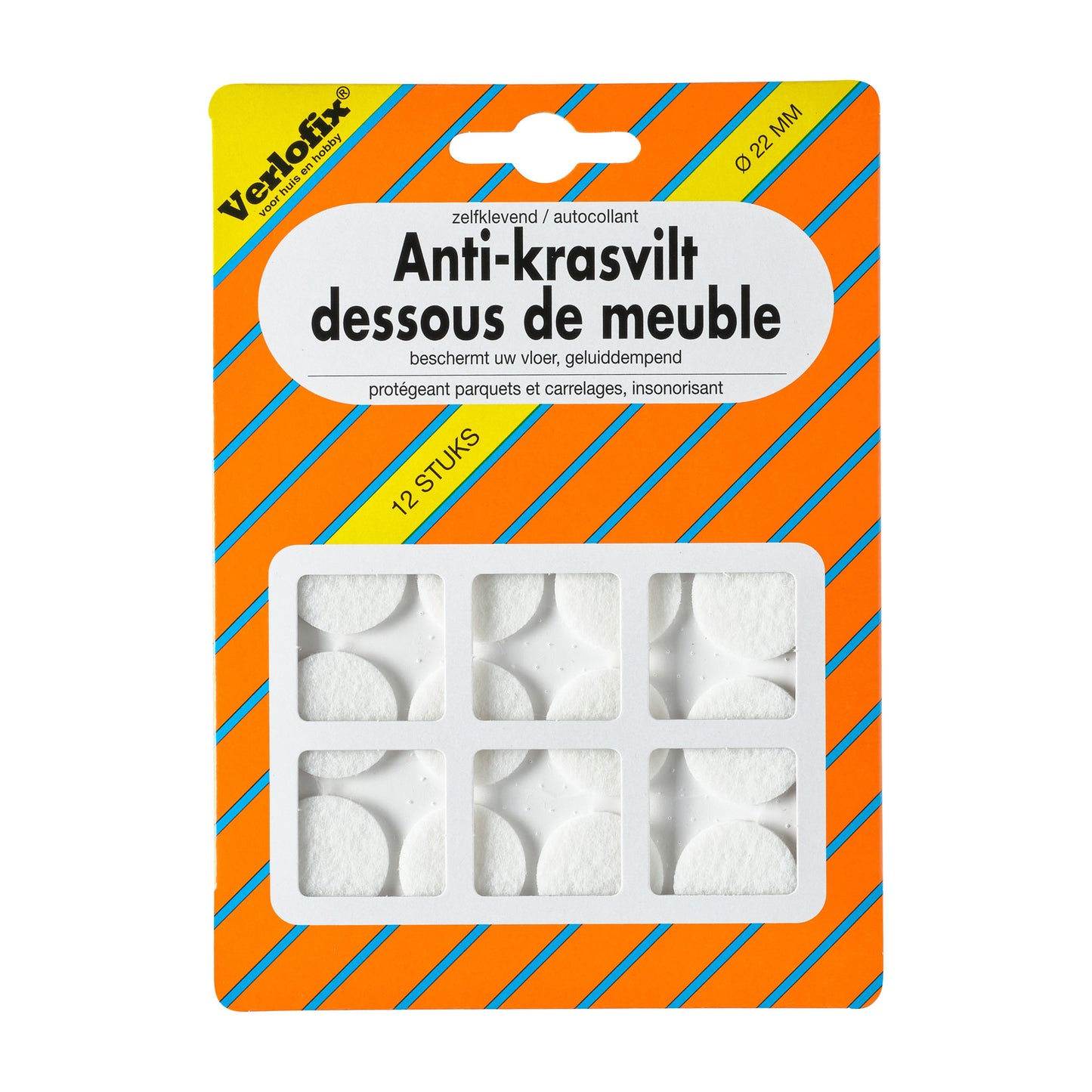 Verlofix anti-krasvilt Ø22mm wit 12x