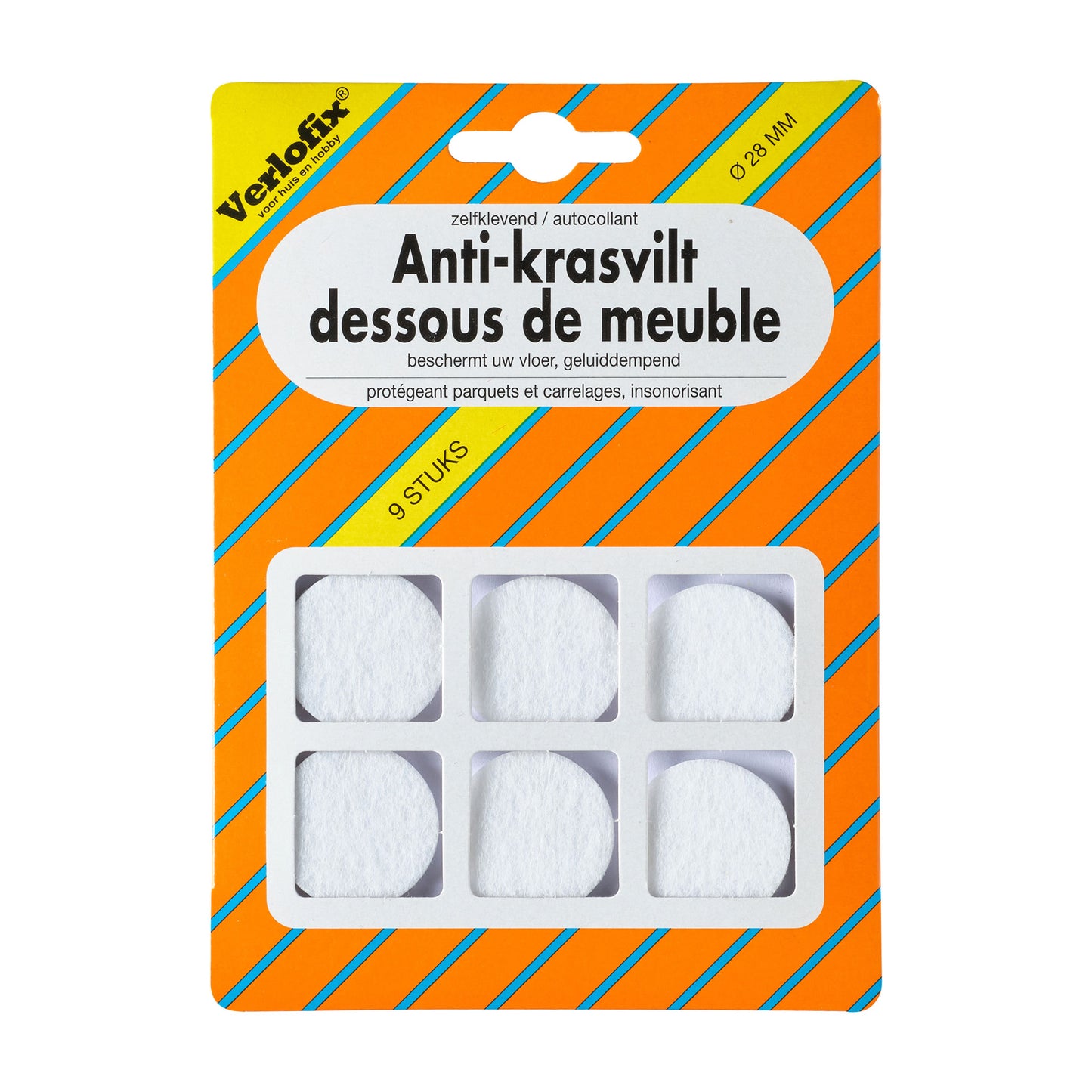 Verlofix anti-krasvilt Ø28mm wit 9x