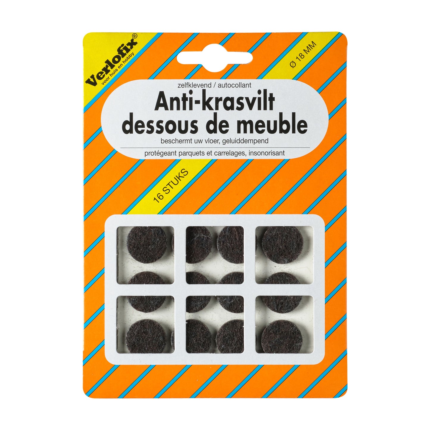 Verlofix Anti-Krasvilt Ø18mm Bruin 16x