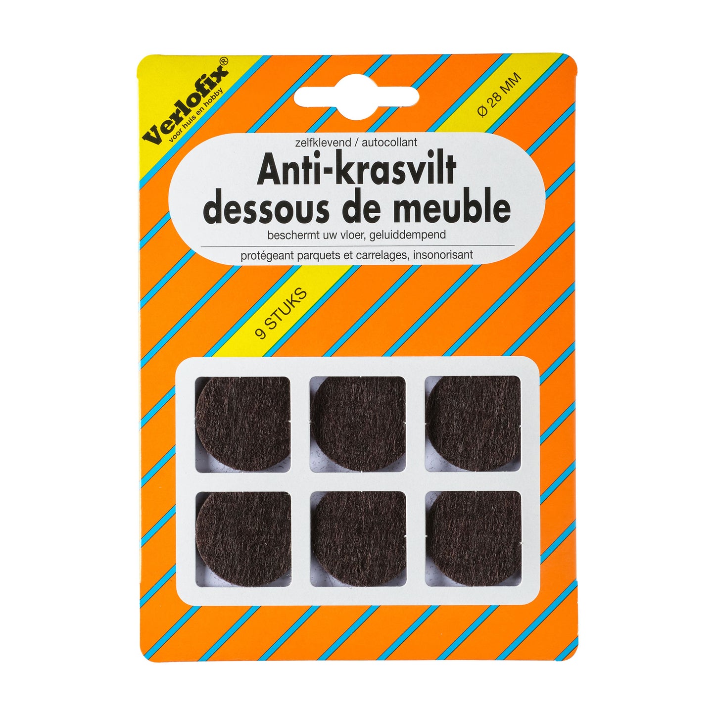 Verlofix anti-krasvilt Ø28mm bruin 9x