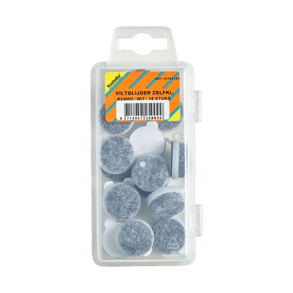 Verlofix viltglijder zelfkl. Ø24mm wit 16x