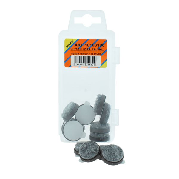 Verlofix viltglijder zelfkl. Ø24mm bruin 16x