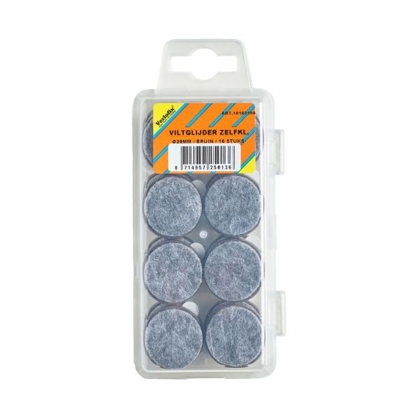 Verlofix viltglijder zelfkl. Ø28mm bruin 16x