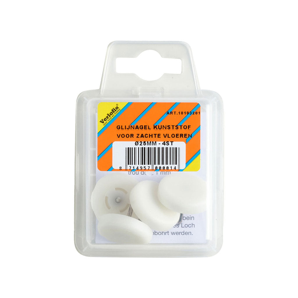 Verlofix Glijnagel kunstof wit diameter 25 mm