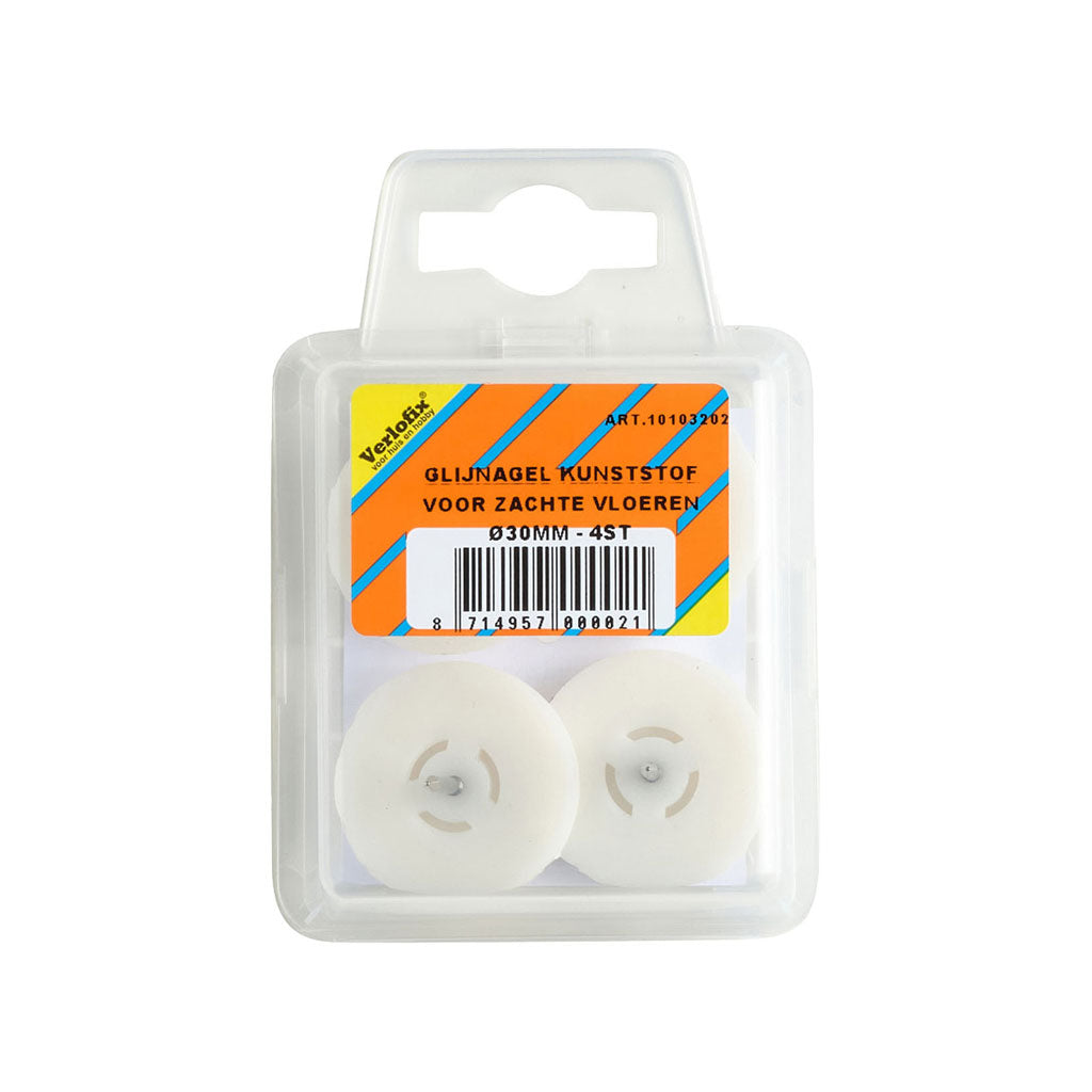 Verlofix Glijnagel kunstof wit diameter 30 mm