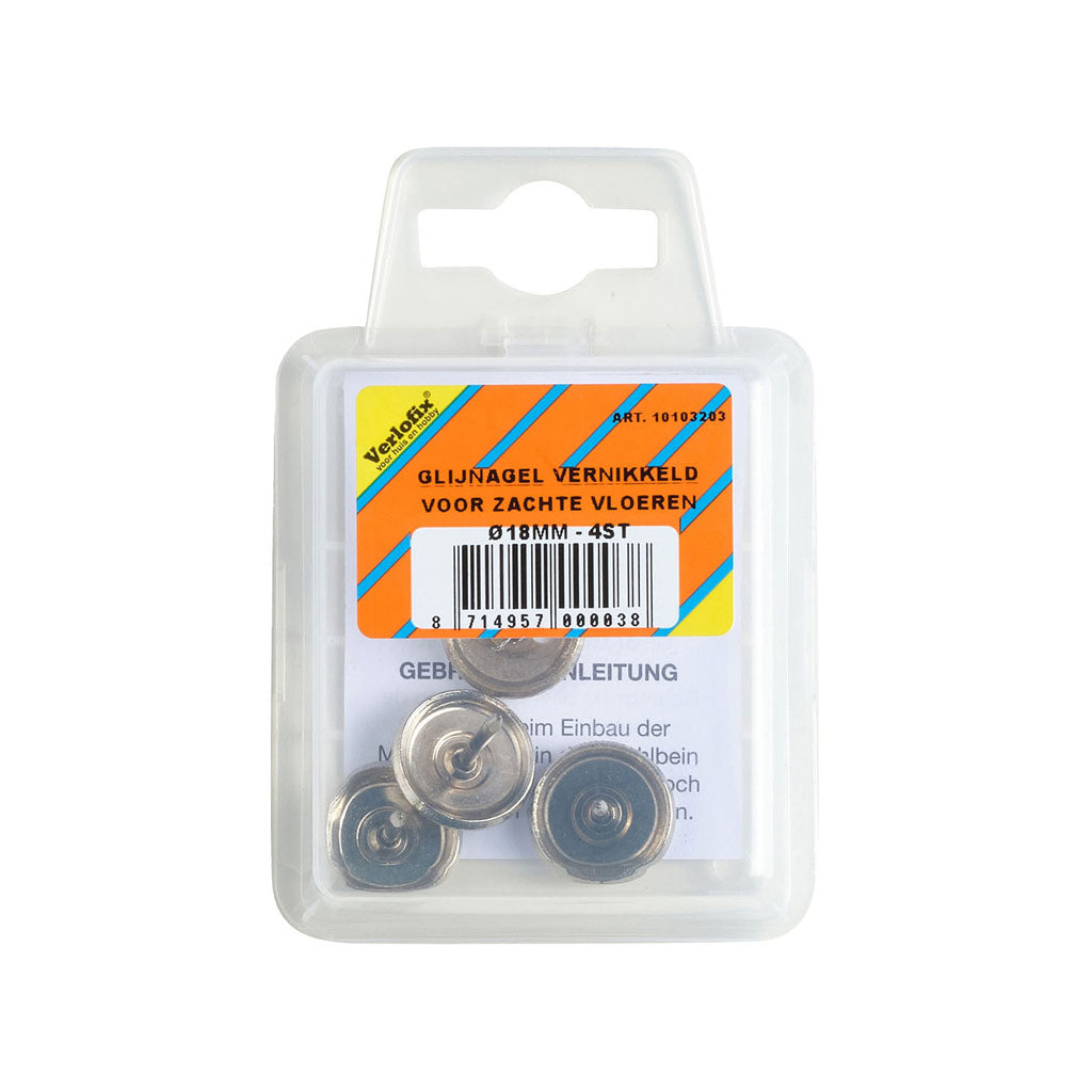 Verlofix glijnagel vernikkeld diameter 18 mm