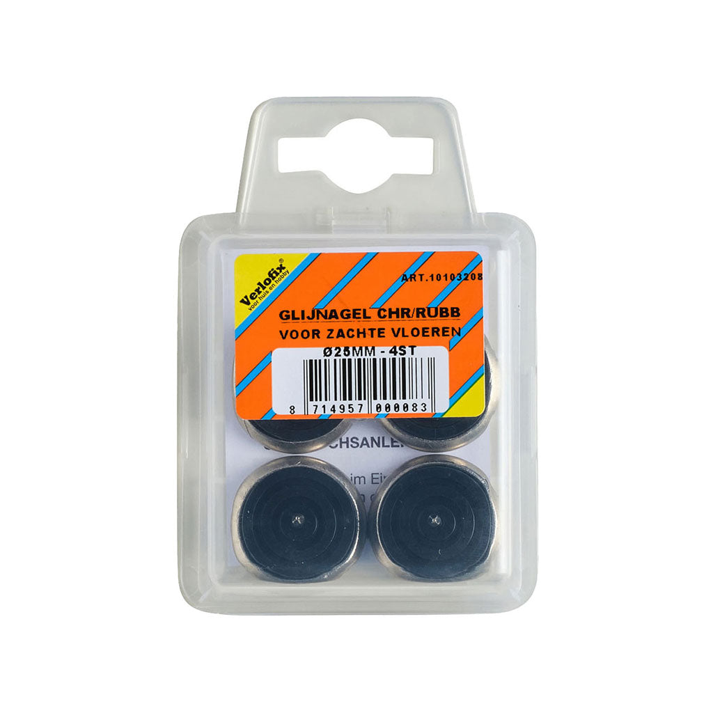Verlofix glijnagel chroom/rubber diameter 25 mm