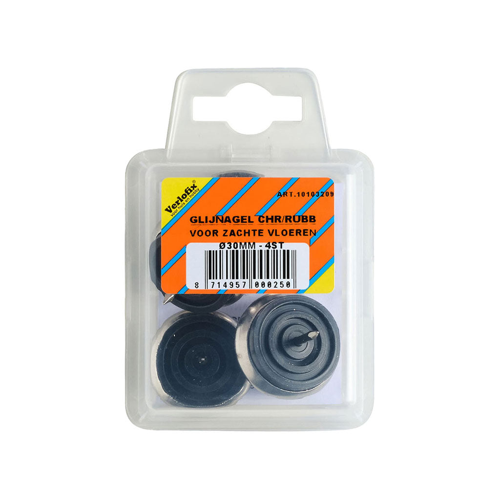 Verlofix glijnagel chroom/rubber diameter 30 mm