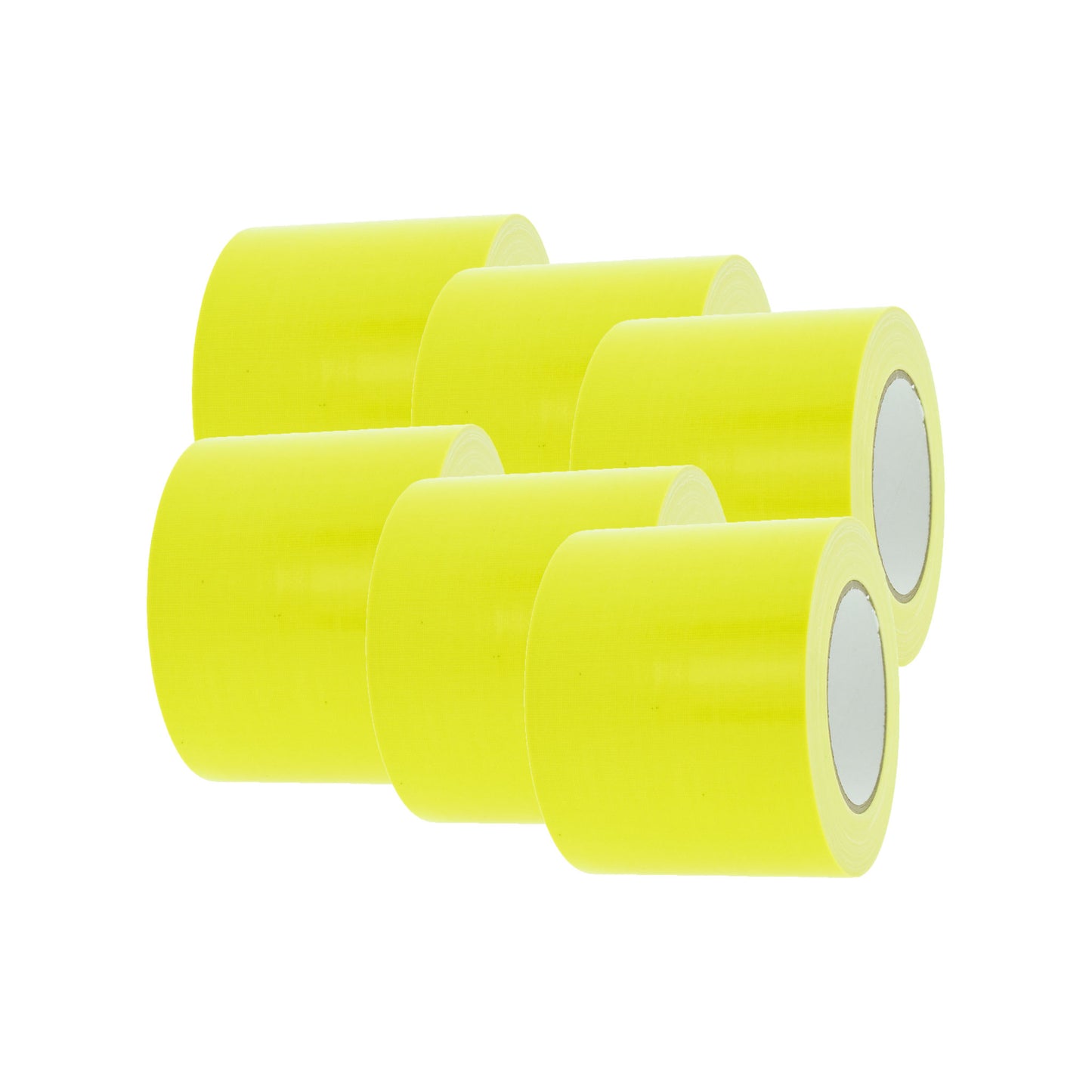 Gaffer tape fluor geel 100mm 6 stuks