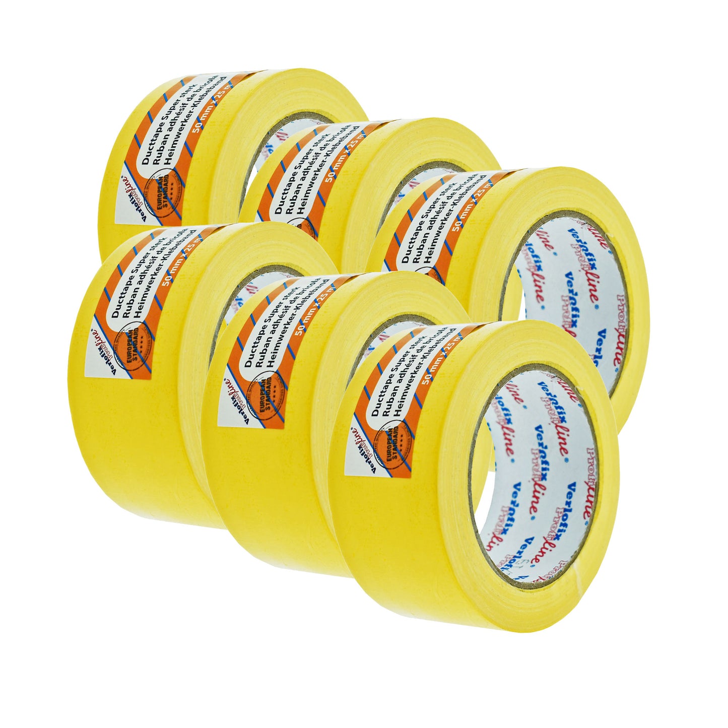 Verlofix Duct tape Geel 50mm aanbieding 6 stuks