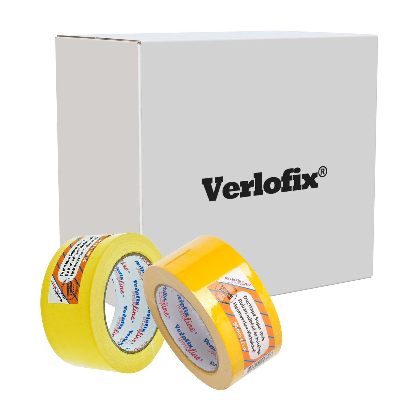 Verlofix Duct tape Geel 50mm doos