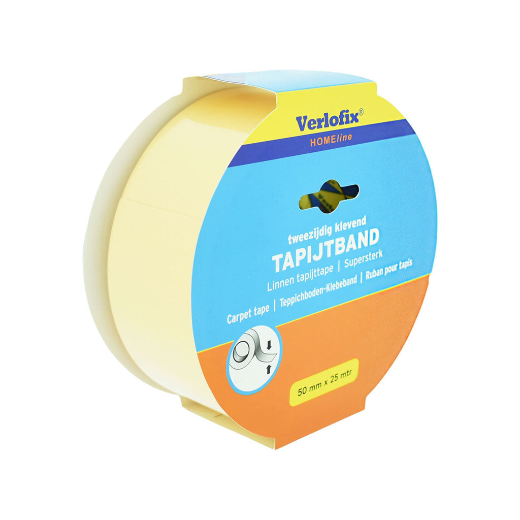 Verlofix tapijttape versterkt linnen 50mm x 25 meter