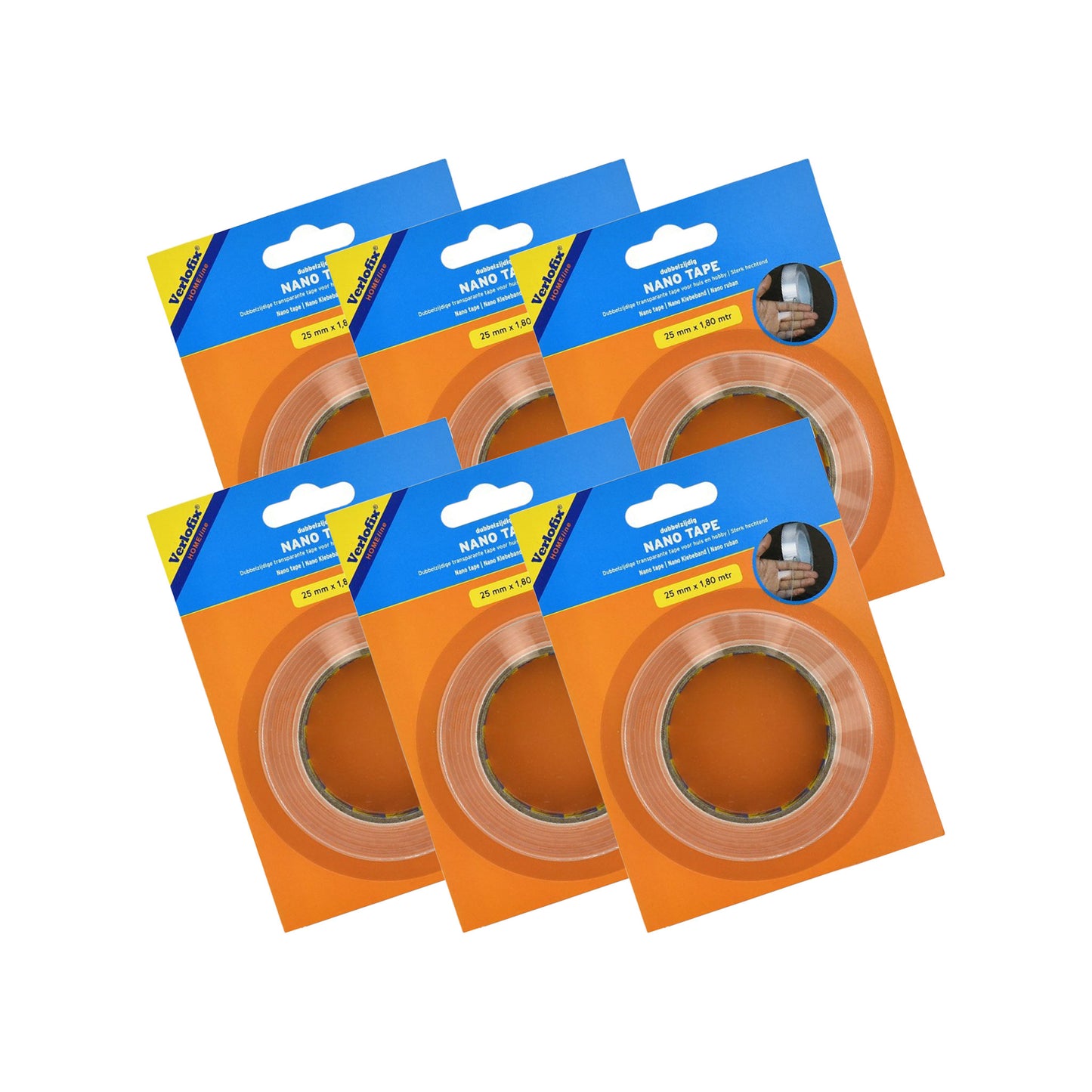 Verlofix Nano tape 25mm x 1,80 meter 6 stuks