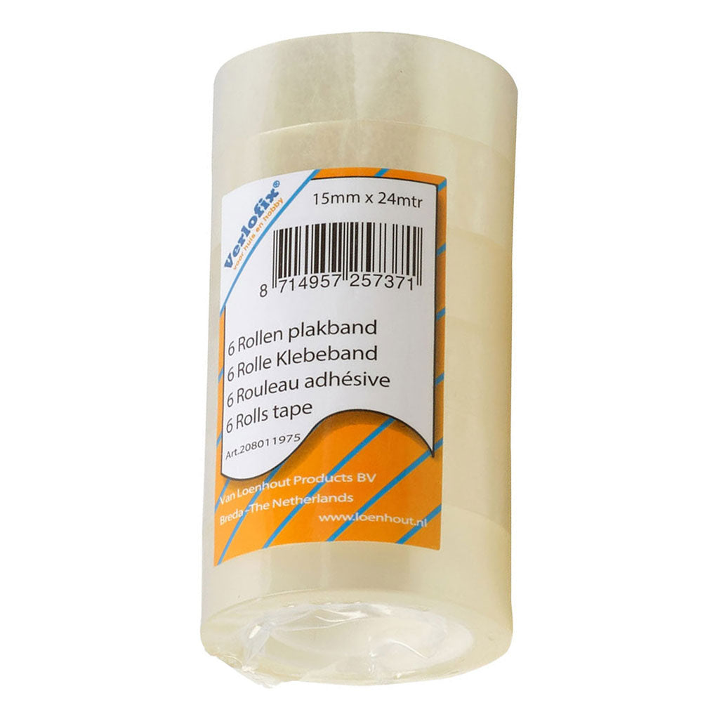 Verlofix stationerytape 15mmx24mtr transp. 6x