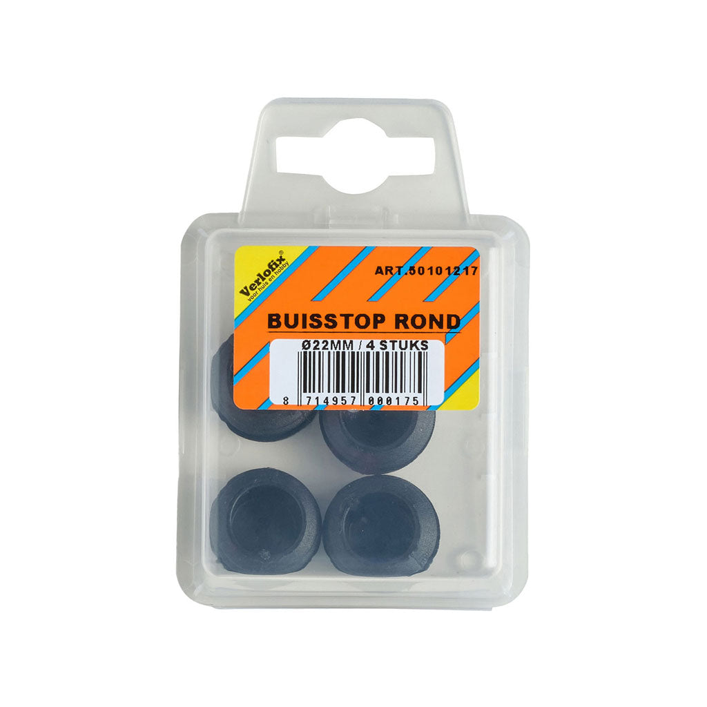 Verlofix buisstop Ø22mm zwart 4x