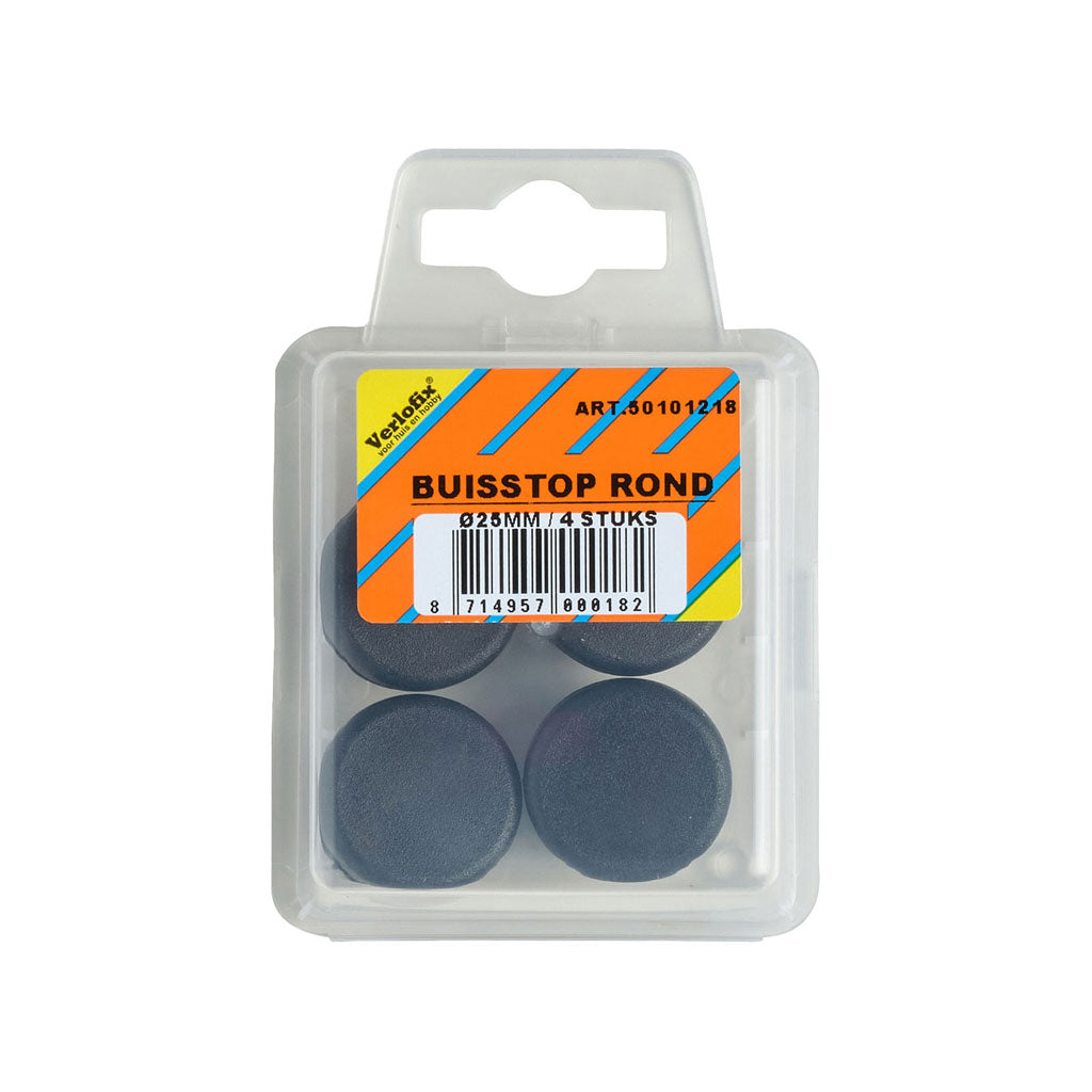 Verlofix buisstop Ø25mm zwart 4x