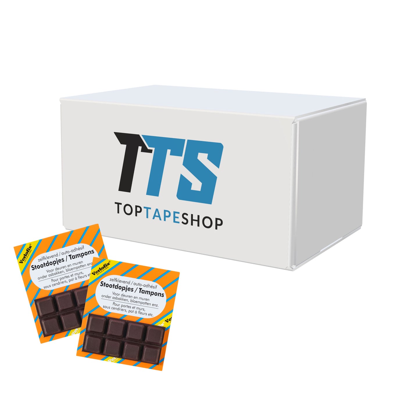 Verlofix stootdop 18x18mm bruin 8x