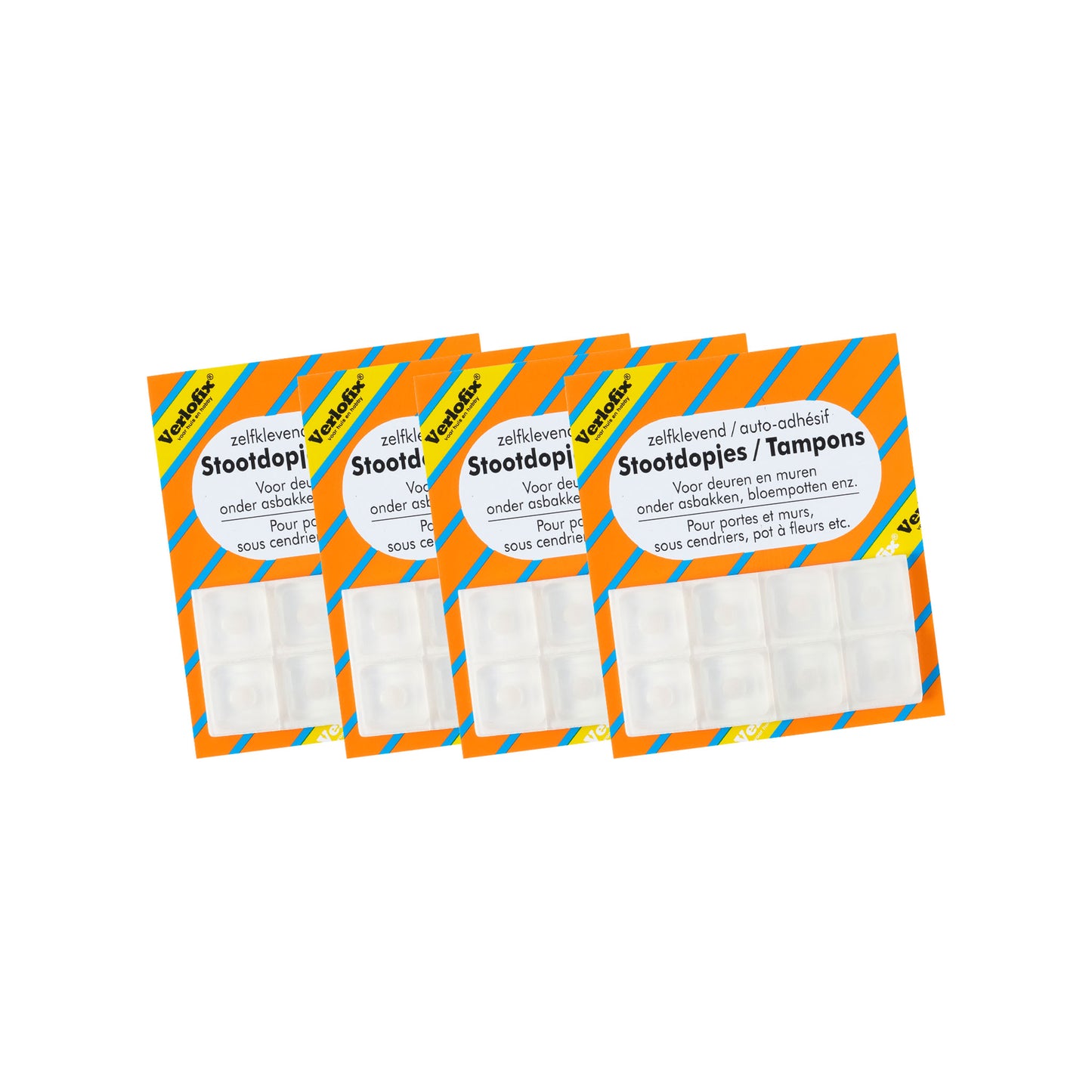 Verlofix stootdop 18x18mm transparant 4 stuks