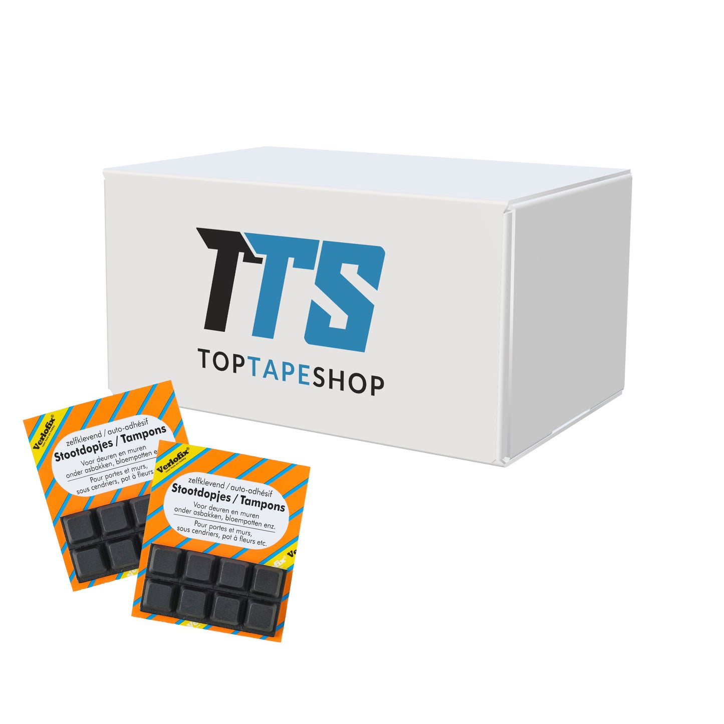 Verlofix stootdop 18x18mm zwart 8x