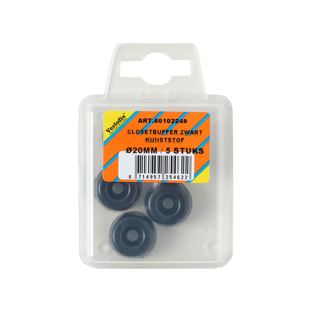 Verlofix closetbuffer Ø20mm zwart 5x
