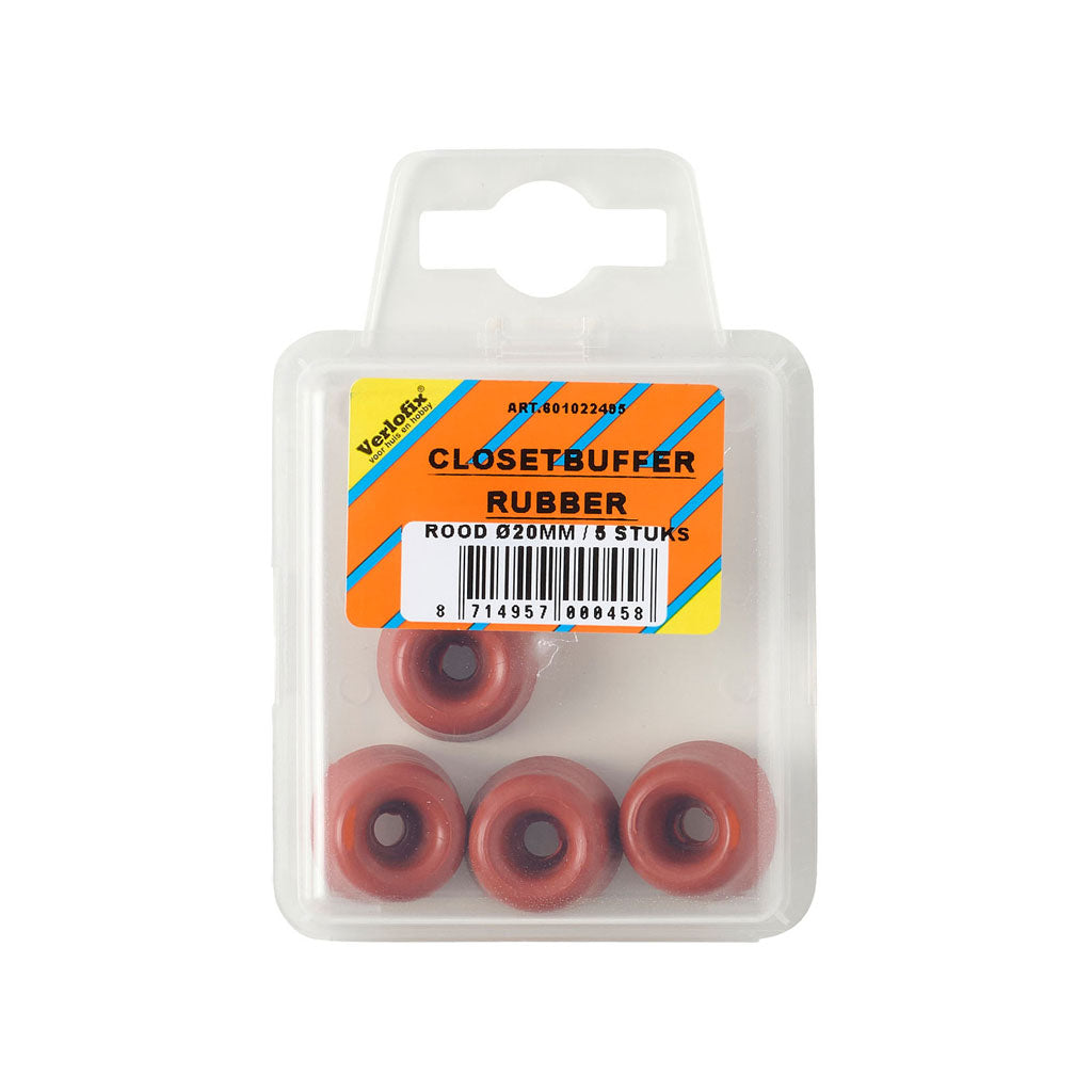 Verlofix closetbuffer TPR Ø20mm rood 5x
