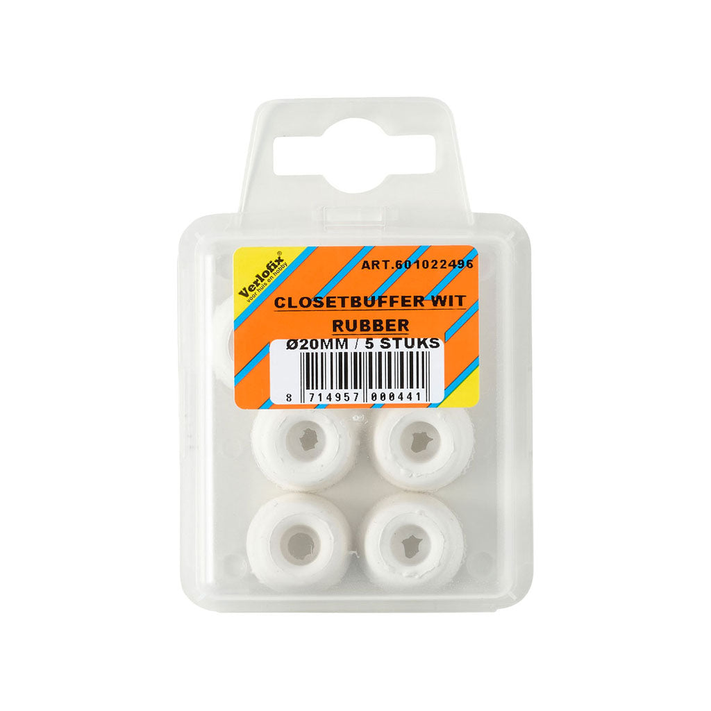 Verlofix closetbuffer TPR Ø20mm wit 5x