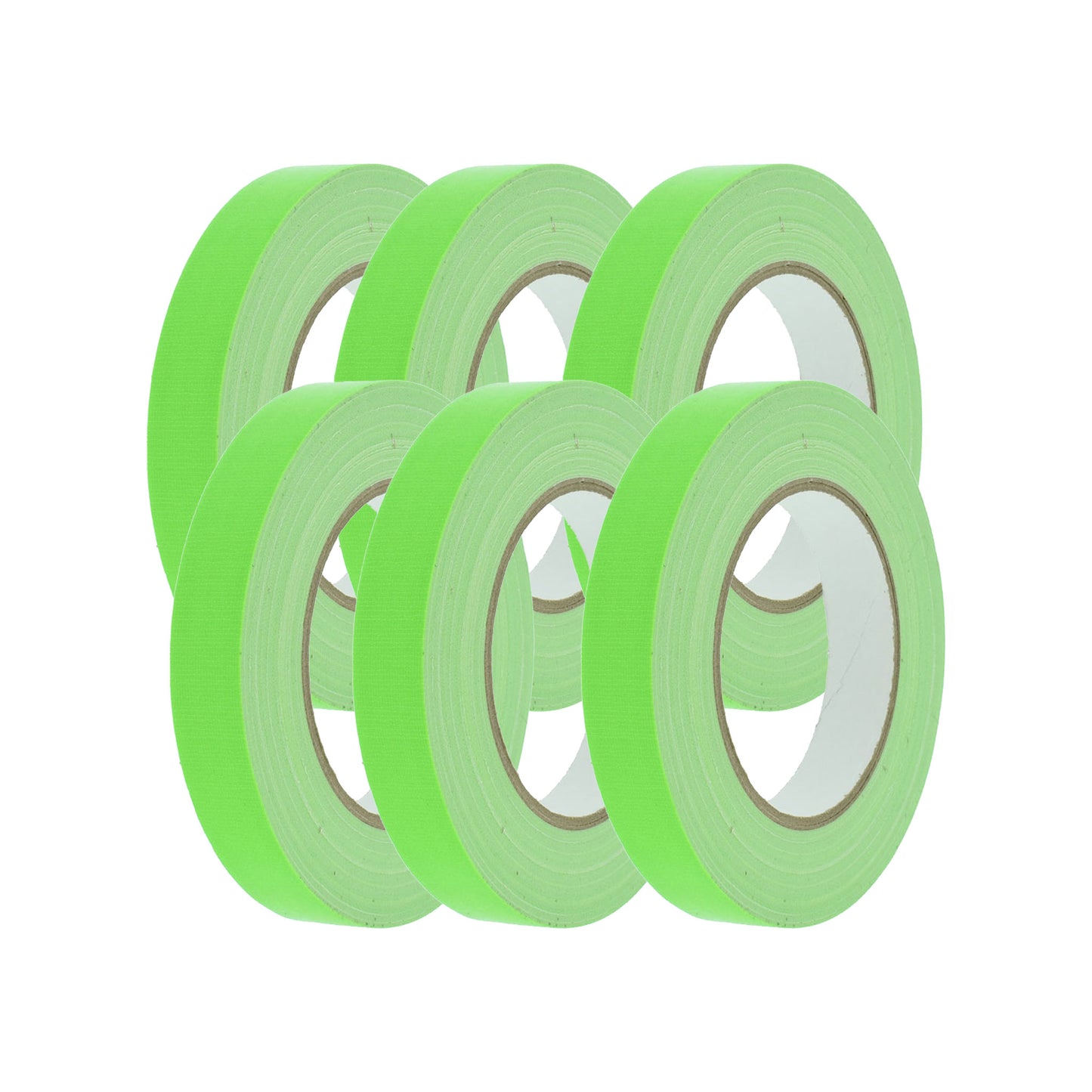 Gaffer tape fluor groen 19mm 6 rollen