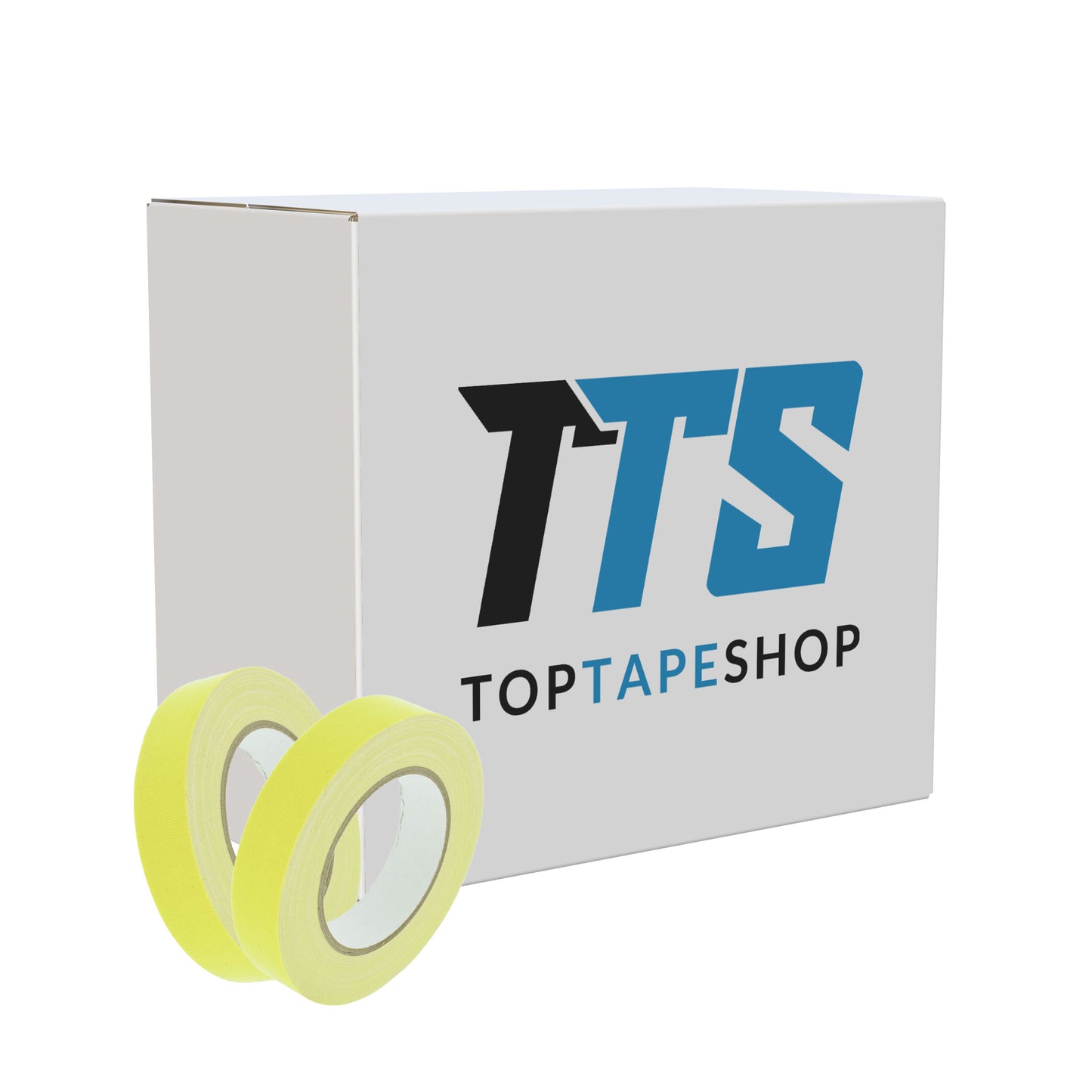 Gaffer tape fluor geel 25mm doos