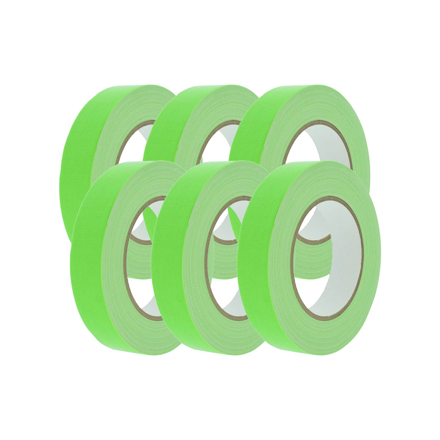 Gaffer tape fluor groen 25mm 6 rollen