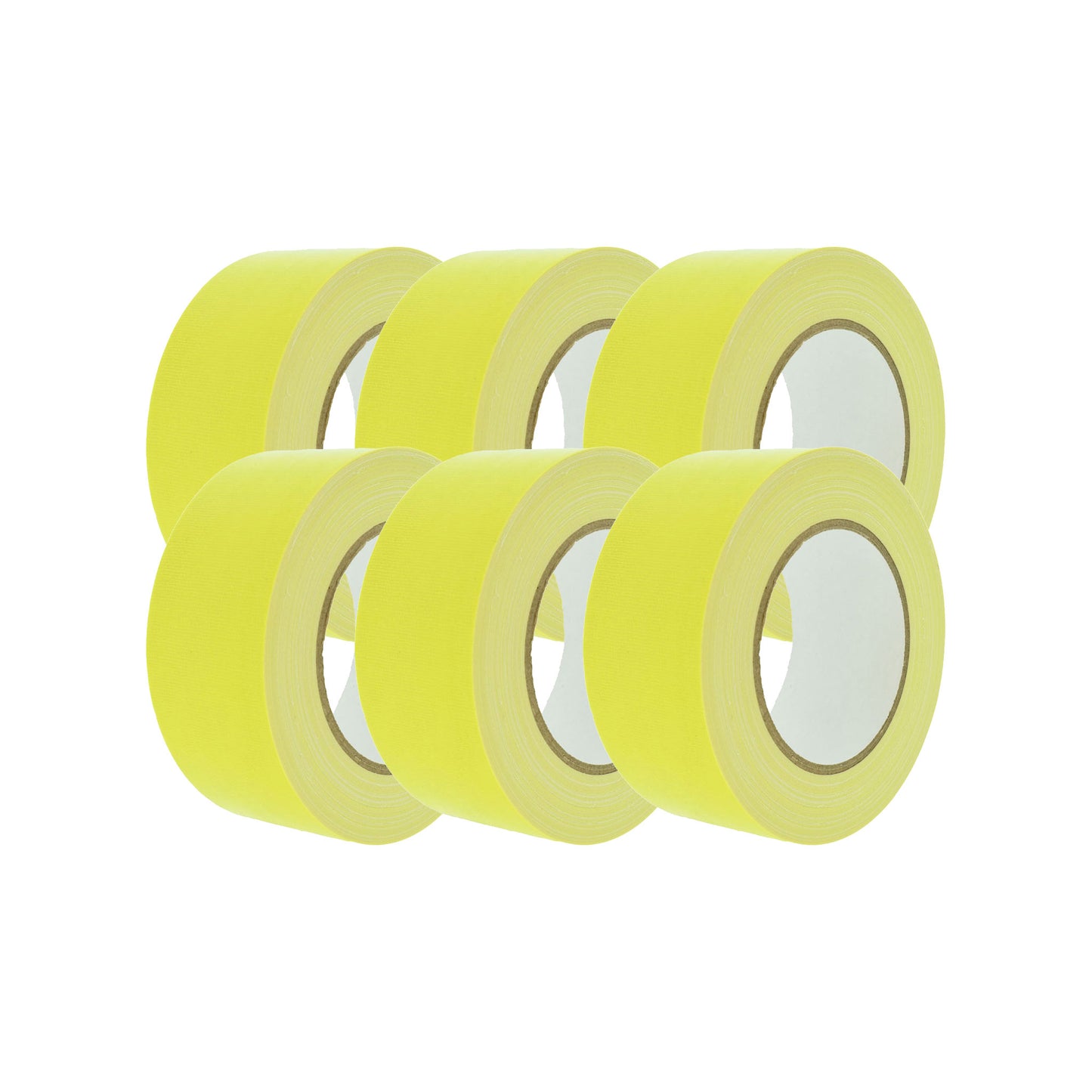 Gaffer tape fluor geel 50mm 6 rollen
