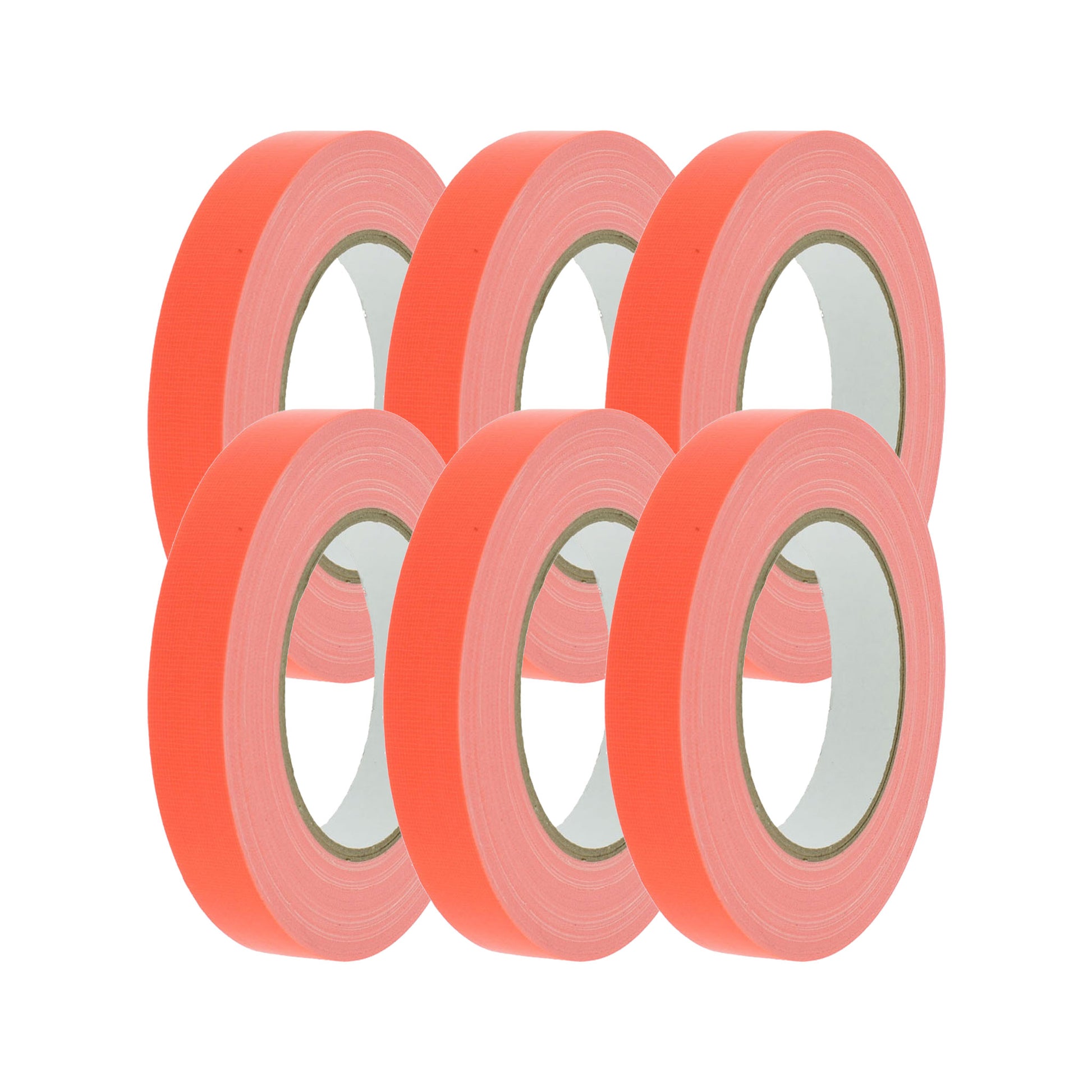 Gaffer tape fluor oranje 19mm 6 stuks