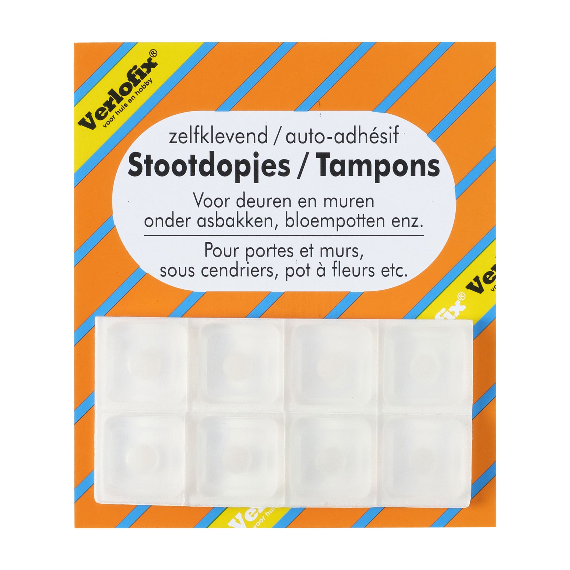 Verlofix stootdop 18x18mm transparant 8x
