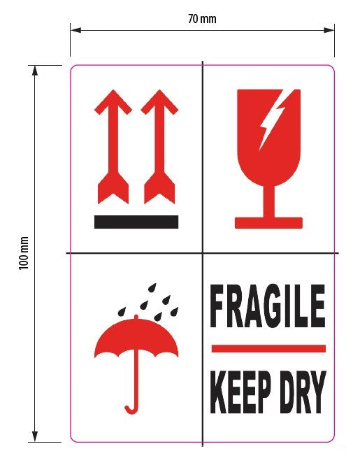 Waarschuwingsetiketten – Fragile / Keep Dry