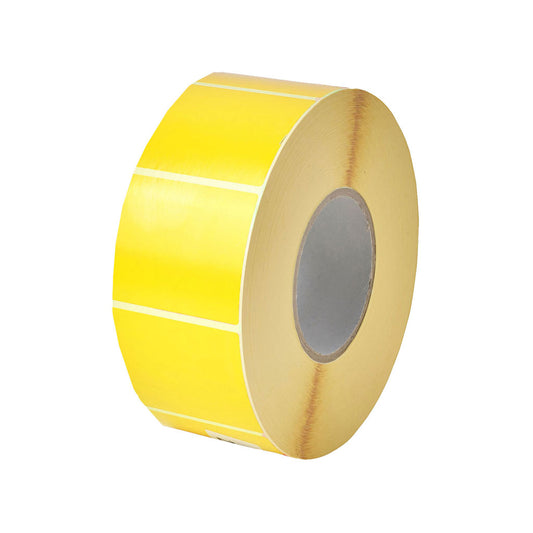 Etiket 50x50mm geel