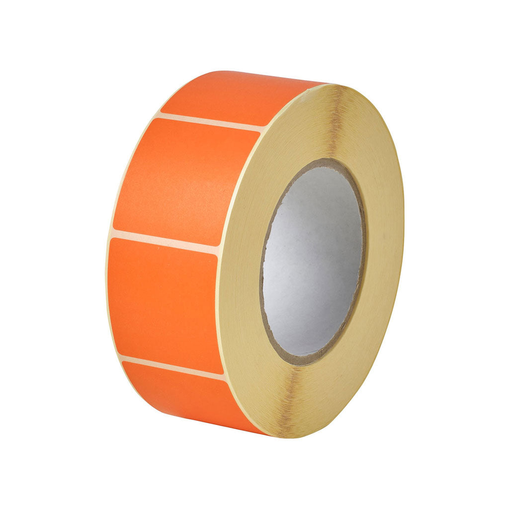 Etiket 50x50mm oranje